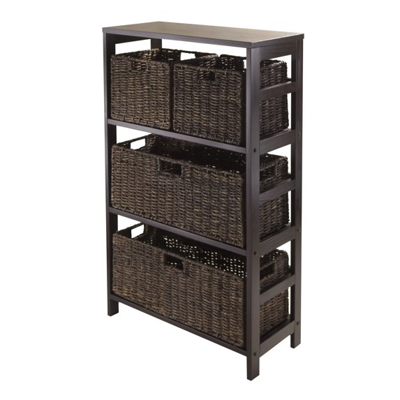 Granville 5Pc Storage Shelf with 2 Large and 2 Small Foldable Baskets