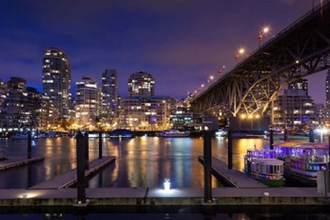 Granville Bridge Canvas Art - Walter Bibikow DanitaDelimont (28 x 19)