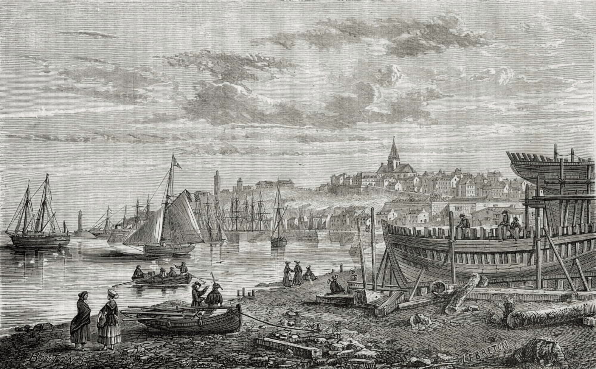 Granville France In The 18Th CenturyEngraved By Lebreton After BoutonFrom Histoire De La Revolution Francaise By Louis Blanc Canvas Art - Ken Welsh Design Pics (18 x 11)