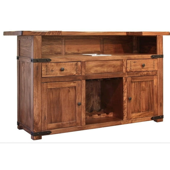 Granville Parota 76" Bar Table with Wine Rack