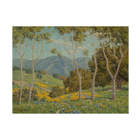 Granville Redmond 'Poppies And Eucalyptus' Canvas Art