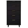 thumbnail image 1 of Manhattan Comfort Granville Tall & Narrow Engineered Wood Dresser in Black, 1 of 9