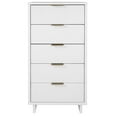 thumbnail image 1 of Manhattan Comfort Granville Tall & Narrow Engineered Wood Dresser in White, 1 of 12