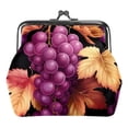 thumbnail image 1 of Grape 0.7 Microfiber Coin Purse with Zinc Alloy Jaws, 4.3x4.7 in/11x12 cm - Stylish and Durable Men's Wallet for Safekeeping Essentials, 1 of 7