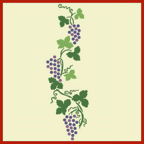 Grape 2 Stencil - Fruit Pattern Stencil DIY for Painting Kitchen Cupboards Crafts Furniture Laser Cut Reusable Mylar Template Home Decor Crafts - The Artful Stencil