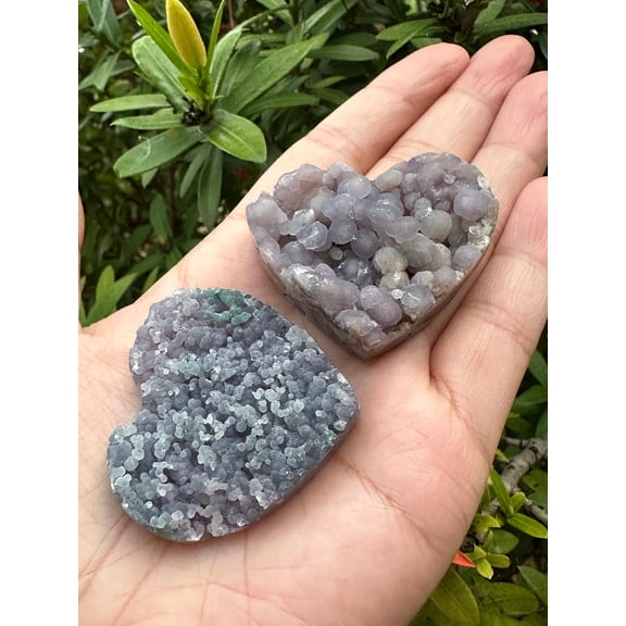 Grape Agate Gemstone Hearts, Polished Grape Agate Puffy Hearts, Grape Agate Palm Stone, Grape Agate Heart (1 Heart)