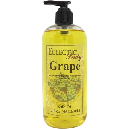 Grape Bath Oil - Scented Body Oil - Relaxing & Moisturizing Bathing Oil - Fragrance Body Oil For Dry & Rough Sensitive Skin - 16 oz