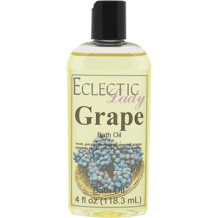 Grape Bath Oil - Scented Body Oil - Relaxing & Moisturizing Bathing Oil - Fragrance Body Oil For Dry & Rough Sensitive Skin - 4 oz