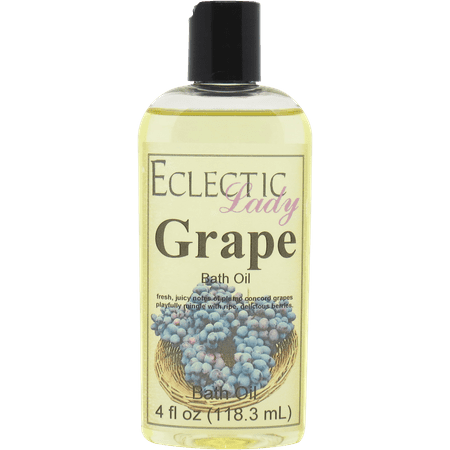 Grape Bath Oil - Scented Body Oil - Relaxing & Moisturizing Bathing Oil - Fragrance Body Oil For Dry & Rough Sensitive Skin - 8 oz