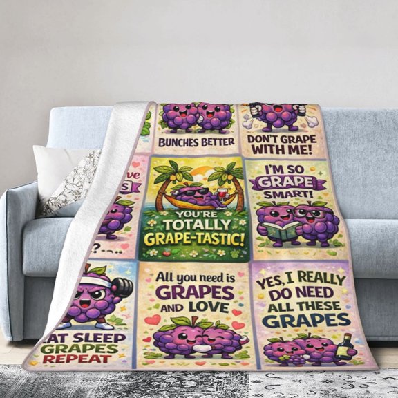 Grape Blanket Gift Cozy Soft Blanket for Grape Lovers Home Decor Perfect for Fun Gifts 50x40