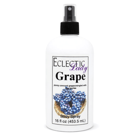 Grape Body Spray, Eclectic Lady, Hydrating Mist, Unisex, 16 oz