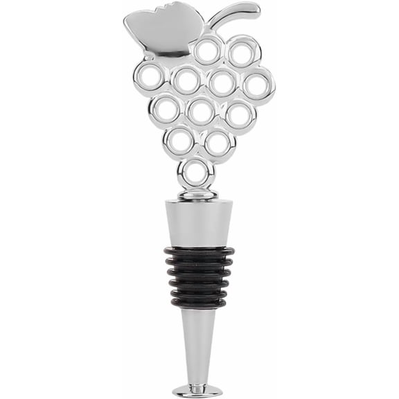 Grape Bottle Stopper Silver Stainless Steel Silicone Win Toppers Reusable Fruit Champagne Beverage Winebottle Pump Decorative Preserver Saver Corks for Wedding Party Favors Accessories