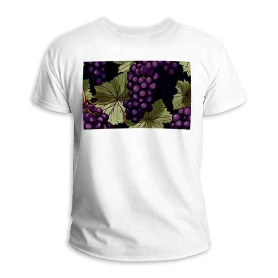 Grape Classic White 100% Cotton T-Shirt for Men - Soft and Comfortable Tee Shirt for Everyday Wear - Available in Multiple Sizes and Styles