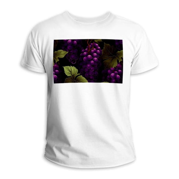 Grape Classic White Cotton Tee Shirt for Men, Comfortable Casual Short Sleeve Top with Crew Neck- Essential Wardrobe Staple for Everyday Wear and Layering - Available in Multiple Sizes
