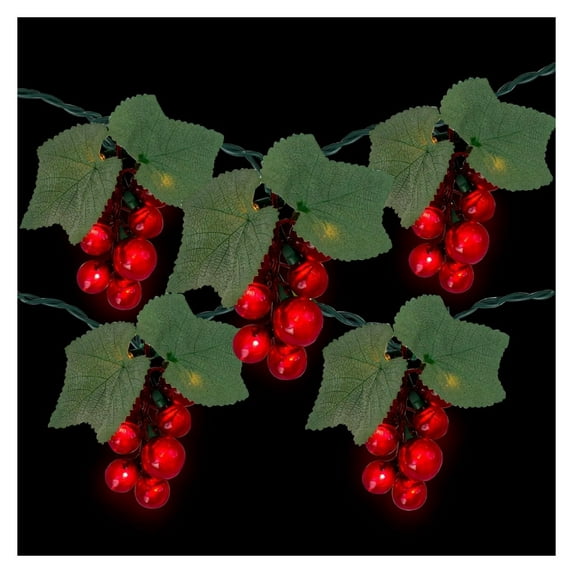 Grape Cluster Outdoor Patio String Light Set - Red - 6' Green Wire - 5ct