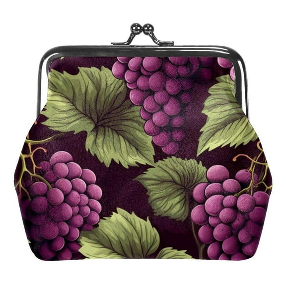 Grape Coin Purse, Kiss Lock Coin Purse, Large Capacity Coin Pouch, Change Purse Cute Car Coin Holder for Women