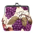 thumbnail image 1 of Grape Coin Purse with 0.7 Microfiber Zinc Alloy Jaws, 4.3x4.7 in/11x12 cm, for Women and Girls, 1 of 7
