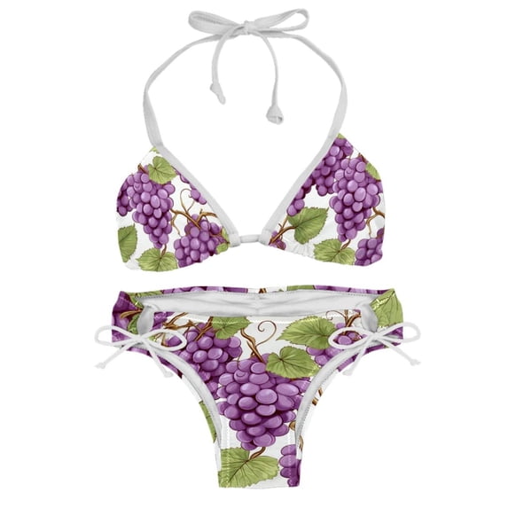 Grape Detachable Sponge Adjustable Strap Bikini Set 2-Pack Swimwear Swimsuit.SceneManagement Beach Pool Party Vacation.
