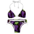 thumbnail image 1 of Grape Detachable Sponge Adjustable Strap Bikini Set Two-Pack - Swimwear for Two, Beach Vacation Essentials!, 1 of 6