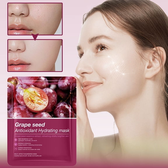 Grape Facial Mask, Moisturizing & Anti-Oxidant, Fights Wrinkles & Increases Elasticity, 25ml, 1 Count