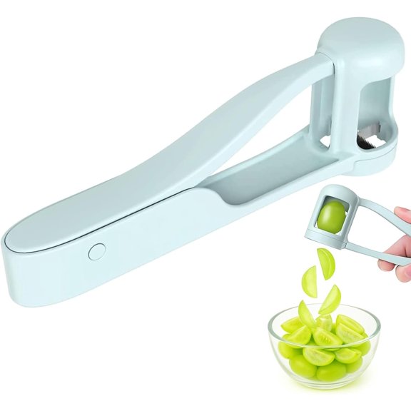 Grape Fruit Slicer Cutter 4Blade Stainless Steel for Grape Tomato Cherry Kitchen Gadget, Salad & Cake Decoration Tool