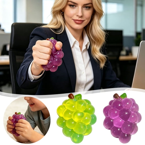 Grape Fruits Squishies Squeeze Ball, Model Stress Relief Tool for Adults, Squeeze Sensory Anxiety Relief Gifts