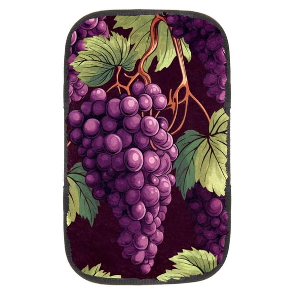 Grape Furry Printed Car Armrest Mat Cover - Soft and Comfortable Armrest Pad with Armrest Accessories for 12.5x8.2 Inch Console