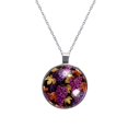 thumbnail image 1 of Grape Glass Circular Pendant Necklace - Elegant Jewelry Piece for Everyday Wear, 1 of 5