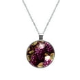 thumbnail image 1 of Grape Glass Circular Pendant Necklace - Elegant Jewelry for Women, 1 of 5