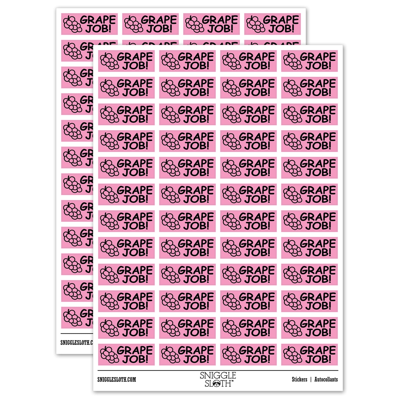 Grape Great Job Teacher Student School Sticker Set - Light Pink - Matte ...