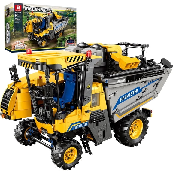 Grape Harvester RC Tractor Building Set, City Construction Vehicle Set 22026 Farm Technic Truck Model Kit for Adults, Collection Decor or Gift for Adult and Machinery Lovers