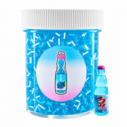 Hoshimi Slimes Ramune Blue Raspberry Soda Clear Slime with Charm & Beads, 4 oz