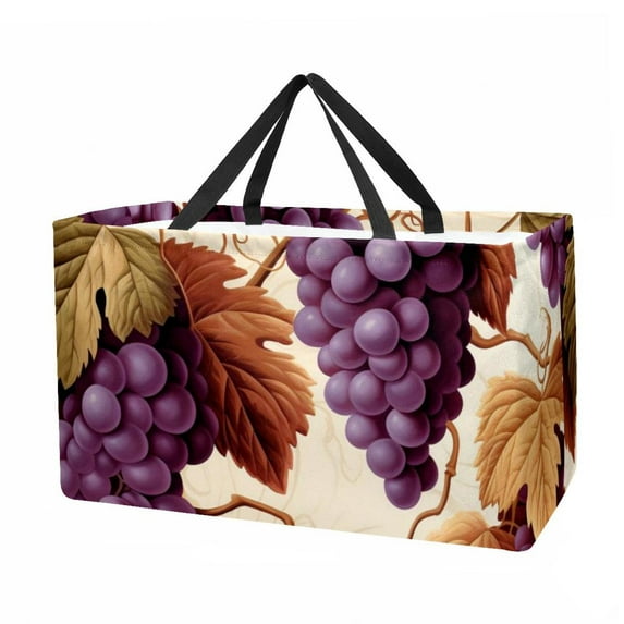 Grape Large Foldable Decorative Box Storage Bin Oxford Cloth Shopping Bags