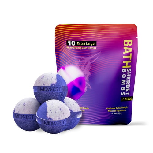 Grape Lip Smackers Luxury Bath Bombs -Set of 10 - Extra Large - 4.5oz