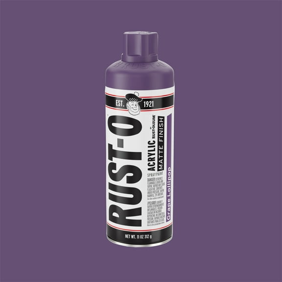 Grape Lollipop, Rust-Oleum Rust-O Acrylic Matte Spray Paint-392220, 11 oz