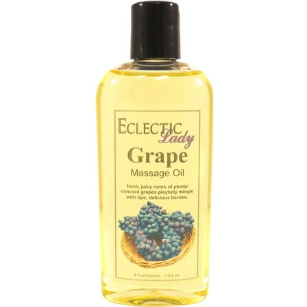 Grape Massage Oil by Eclectic Lady, 4 oz, Sweet Almond Oil and Jojoba Oil