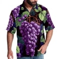 thumbnail image 1 of Grape Men's Short Sleeve Casual Printed Button Down Beach Shirts, 1 of 6