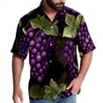 thumbnail image 1 of Grape Men's Short Sleeve Casual Printed Button Down Beach Shirts, 1 of 6