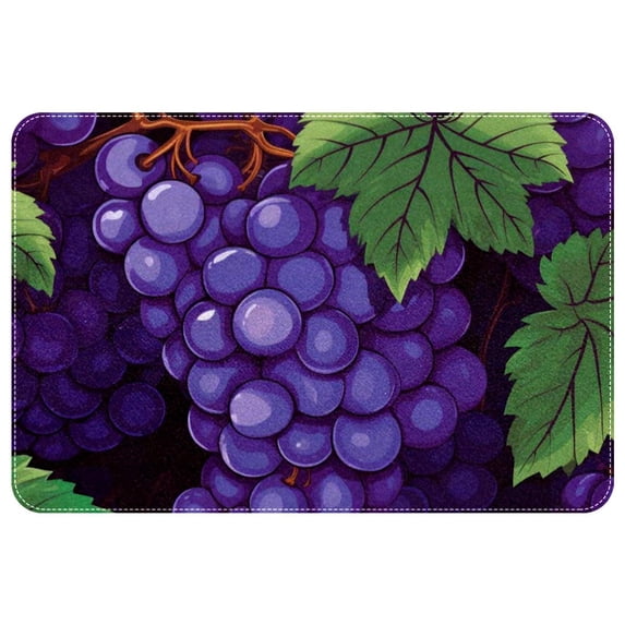 Grape Non-Slip Polyester Door Rug Chair Mat Kitchen Rugs, Machine Washable