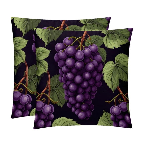 Grape Patterns - Set of 2, Available in 16x16, 18x18, and 20x20 Inches for Various Occasions, Sofa, Bed, Chair - Includes Pillow Inserts, Cushion Covers, Decorative Pillows