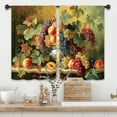 thumbnail image 1 of Grape Peach Fruit Kitchen Curtains 27.5W x 39L Inch Food Vintage Farmhouse Rustic Retro Rod Pocket Short Small Window Treatment Drapes Decor 2 Panels, 1 of 6