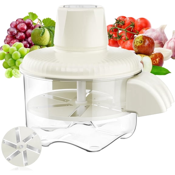 Grape Peeler Machine, Electric Peeler for Garlic Cherry Tomato Potato (Baby) Kumquat, Multi Skin Remover Tool for Small Fruits Vegetables, One-Touch Automatic Peeling Machine for Home Kitchen | White