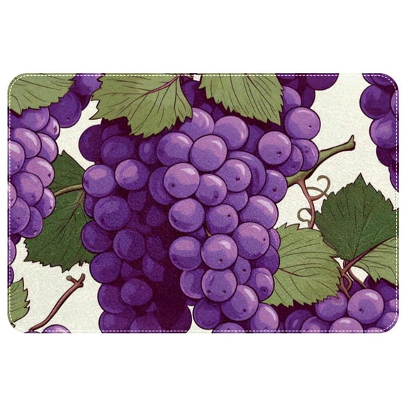 Grape Polyester Non-Slip Machine Washable Area Rugs for Office Floor