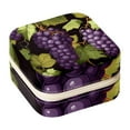thumbnail image 1 of Grape Portable Square Jewelry Box Organizer for Rings, Earrings, Necklaces, Bracelets - for Girls and Women, 1 of 6