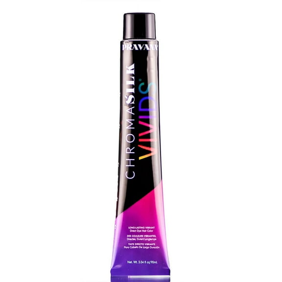 Grape , Pravana Chromasilk Vivids Creme-Hair Color hair beauty, Pack of 1 w/ Sleekshop Pink Comb