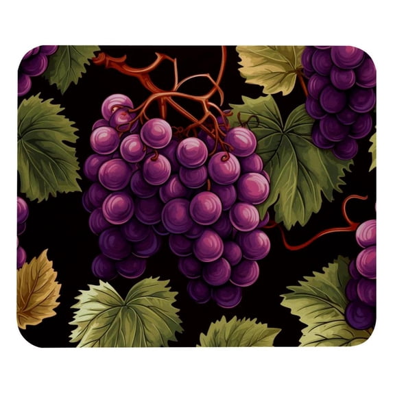 Grape Printed Square Desk Pad Mouse Pad Desk Mat Non-Slip Rubber Bottom – 8.3x9.8 Inch – Suitable for Office and Gaming