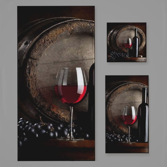 Grape Red Wine Bath Towel Sets For Bathroom Hand Towels Fingertip Towels 3 Piece Soft Absorbent For Bathroom Kitchen Hotel Beach