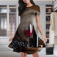 thumbnail image 1 of Grape Red Wine Women's Classic Swing Skater Dress Casual Work Party Cocktail Dresses, 1 of 6