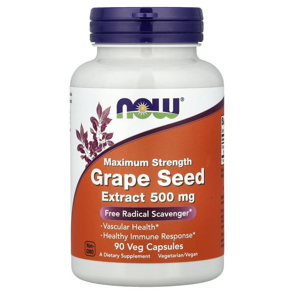 NOW Foods Grape Seed Extract, 500 mg, 90 Veg Capsules