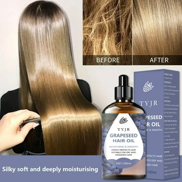 Grape Seed Hair Care OilNo-rinse Serum for Smooth & Lustrous Hair, Improves Shine & Texture, 100ml, Lightweight & Non-greasy, Ideal for All Hair Types, Perfect for Daily Use, Compact & Travel-friendl
